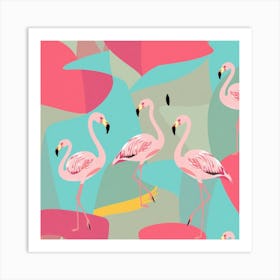 Flamingos Art Print