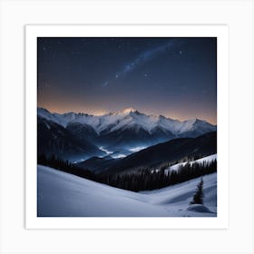 Night In The Mountains Art Print