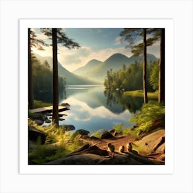 Sunrise In The Mountains 1 Art Print