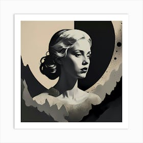 Timeless Grace: Portrait Of A Woman In Black And White Art Print