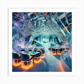 A Futuristic Sci Fi Restaurant Built Into A Crysta Art Print