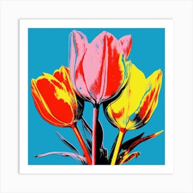 Andy Warhol Style Pop Art Flowers Tulip 2 Square Art Print