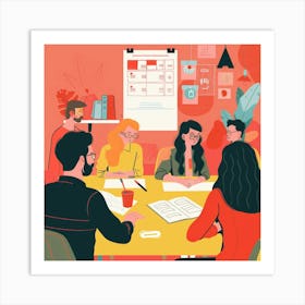 A Team Brainstorming Vector Design Illustration 1718665974 4 Art Print