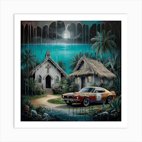 'The Church At Night' Art Print