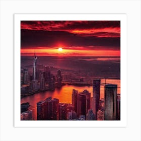 Sunset Over New York City Art Print