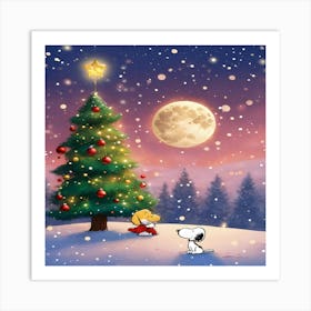 Christmas Snoopy Art Print