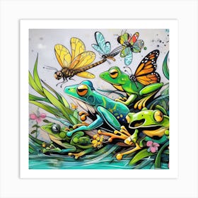 Frog Street Art 17 Art Print