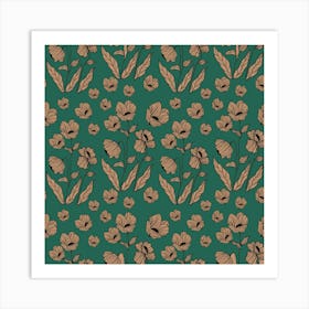 Green Floral Art Print