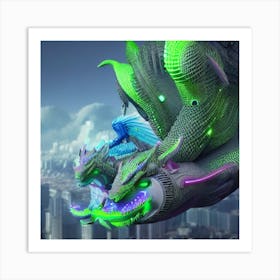 cyborg dragons Art Print