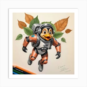 Space Penguin Art Print