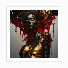 Gold And Black 1 Art Print