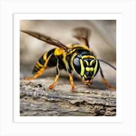 Black And Yellow Wasp 2 Art Print