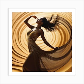 Dancer In Golden Dress Art Print