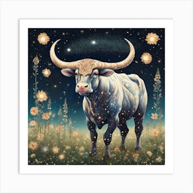 Bull In The Meadow 2 Art Print