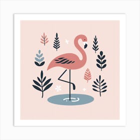 Scandinavian style, Flamingo 1 Art Print