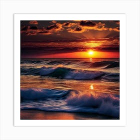 Sunset At The Beach 270 Art Print