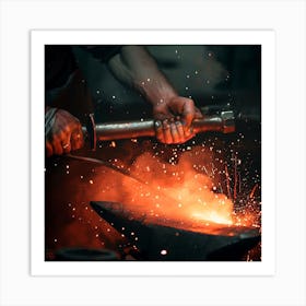 Blacksmith At Work 1 Art Print