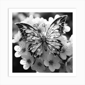 Butterfly On A Flower 3 Art Print