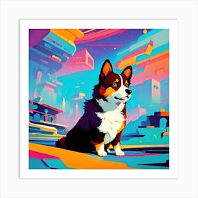 Futuristic Dog Art Art Print