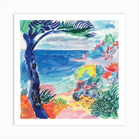 Seaside Painting Matisse Style 9 Art Print