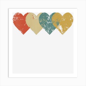 Vintage Hearts Cool Retro Valentines Day Gift Men Art Print