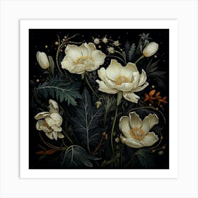 White Anemones Art Print