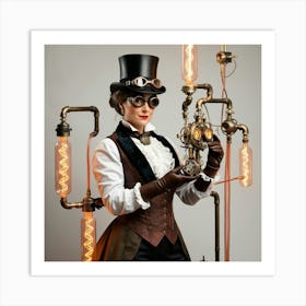 Steampunk Woman2 Art Print