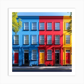 Colorful London Row Houses Art Print