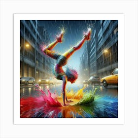 Dancer In The Rain 1 Art Print