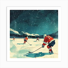 A Ice Hockey Match Lofi Illustration 1718700662 4 Art Print