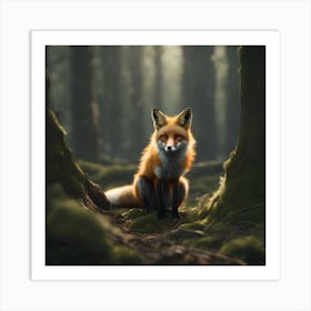 Red Fox In The Forest 60 Art Print