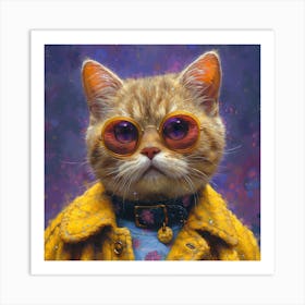 Cat In Sunglasses Art Print