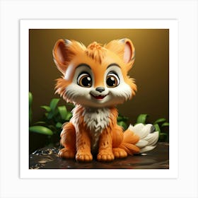 Orange Fox Art Print