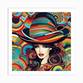 Woman In A Hat 3 Art Print