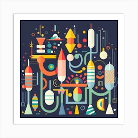 Abstract Candles Illustration Art Print