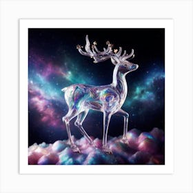 Deer In Space Art Print