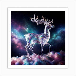 Galaxy Deer Art Print by arkart - Fy