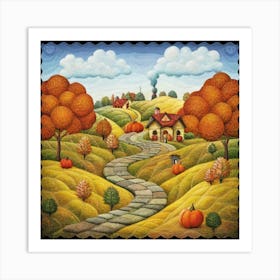 The Winding Road Home. In the middle of the meadows 6 Art Print
