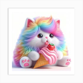 Rainbow Cat 4 Art Print