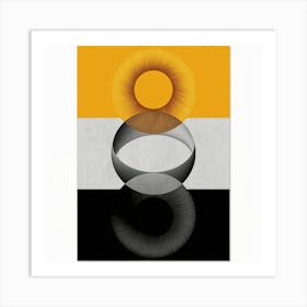 Abstract Yellow Grey And Black (3) Art Print