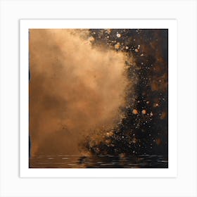 'Sunlight' Black And Gold Wall Art Art Print