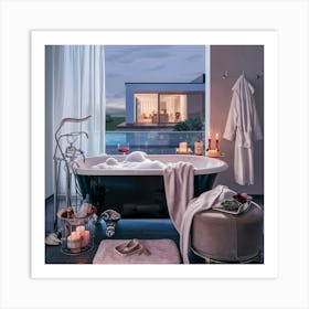 A Luxurious Home Spa Day Illustration Set In A Bea Qtj2ig2htygxptcblhdgdw Lgf1vc7jtjm1s6eiagjugg Art Print