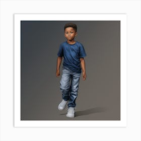 Boy In Blue Jeans Art Print