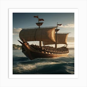 Default Show A Octavian Commanding 290 Roman Trireme Ships Emp 0 Art Print