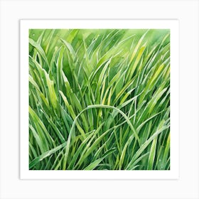 Watercolor Green Grass 2 Art Print