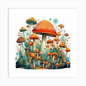 Mushroom Forest 16 Art Print