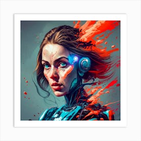 Cyborg Girl Art Print