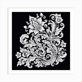 Ornate Floral Pattern Art Print