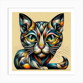 Abstract Cat 12 Art Print