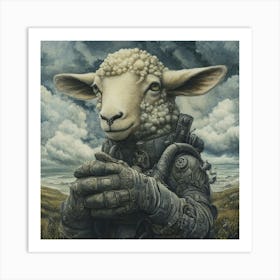 Sheep In Space Art Print